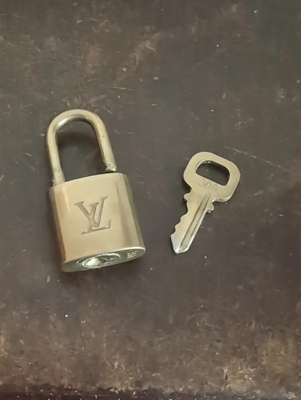 Louis Vuitton Gold Tone Padlock and Key